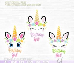 unicorn birthday svg