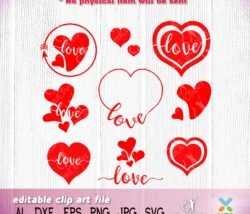 valentine hearts svg