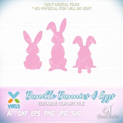 Bundle easter bunnies SVG baby bunny name tag and Decorative egg