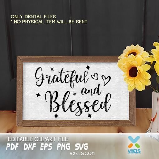 gratefull and blessed svg