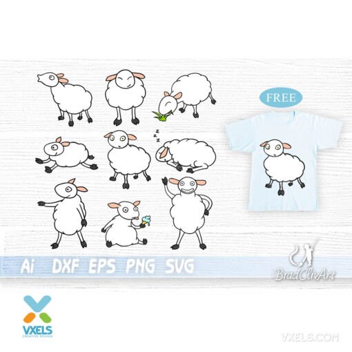 funny sheep svg