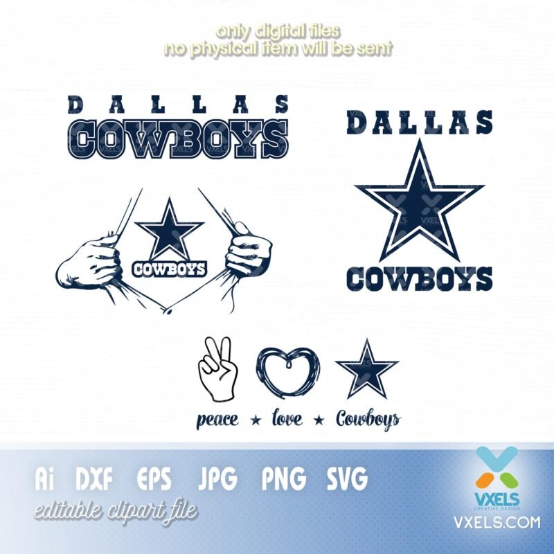 Mega Bundle Dallas Cowboys for Face Mask and Costume SVG NFL Logo