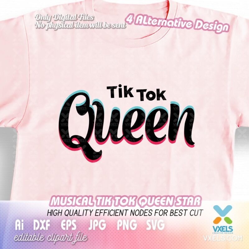 Download Tiktok Star and Tik tok Queen Bundle 8 design Cutting Files svg design