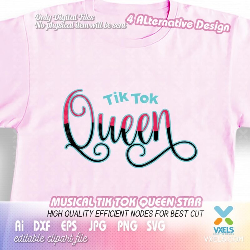 Download Tiktok Star and Tik tok Queen Bundle 8 design Cutting Files svg design