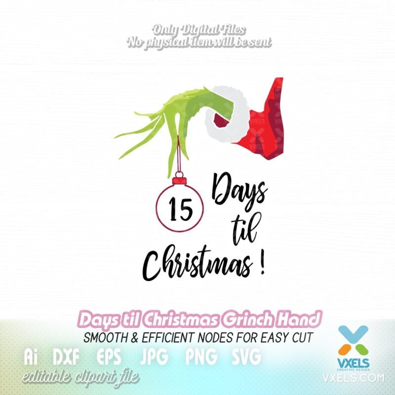 Download Days Til Christmas SVG Grinch Holding Countdown Ornament