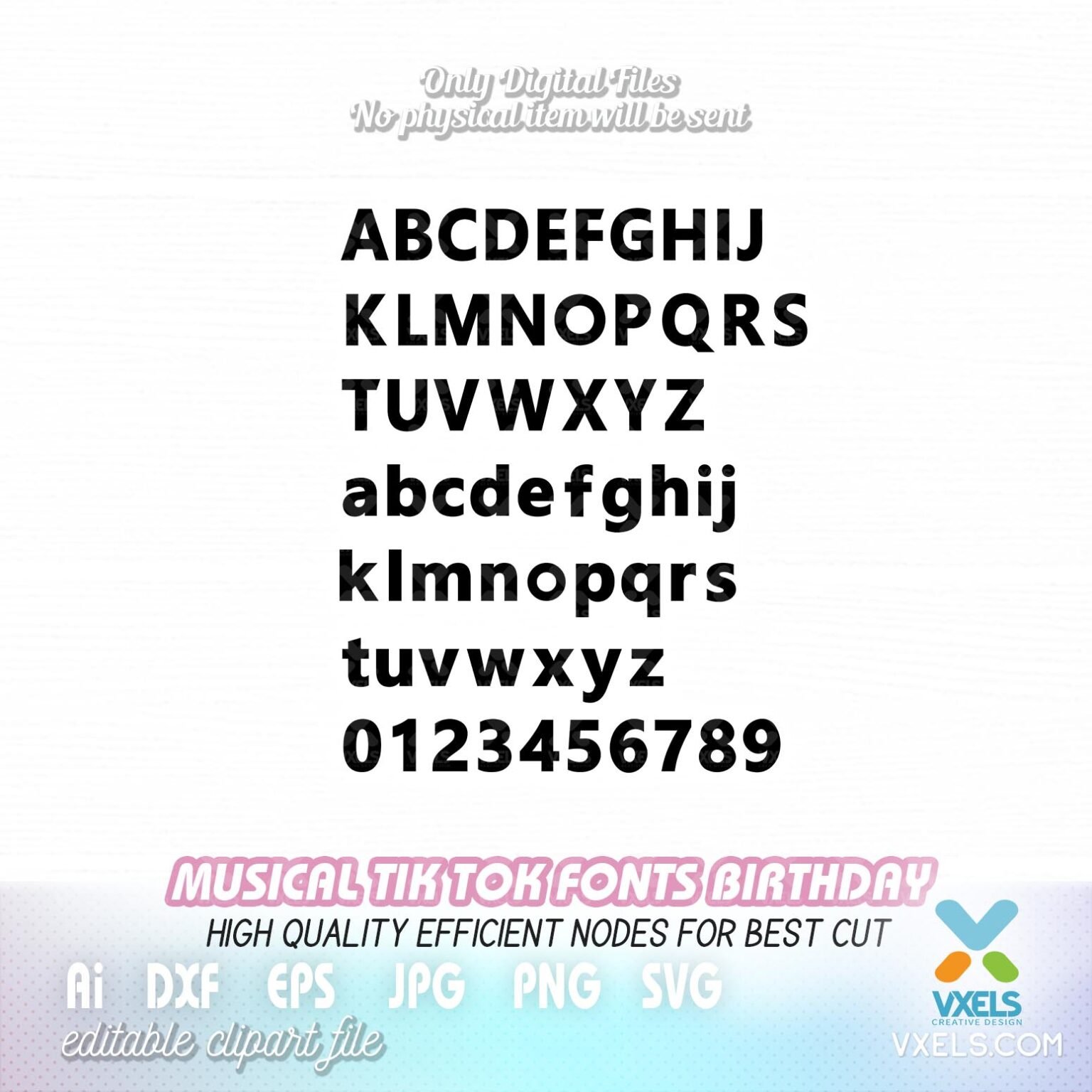 Download Tiktok Alphabet Bundle SVG Fonts | Numbers 4 Tik Tok character clip art