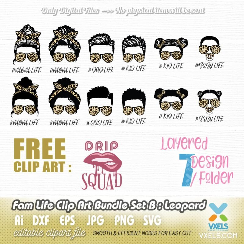 Fam life Svg Bundle Bun Hair Mom Life svg | Dad Kid Life svg | Baby PNG ...