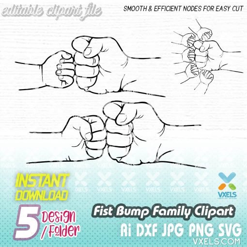 Fist bump SVG Personalized Family cut file, baby, toddler kids hand ...