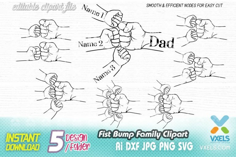 Fist bump SVG Personalized Family cut file, baby, toddler kids hand ...